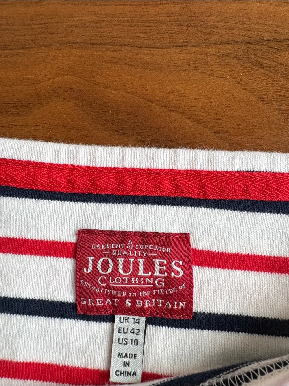 Joules Harbor Tee “Fab Yule Us” Striped Top | Size US 10 🇺🇸 - Picture 5 of 8
